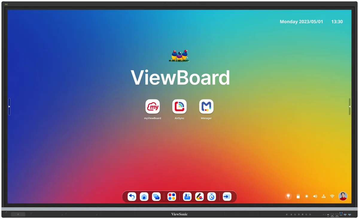 ViewSonic ViewBoard 51 Series interactive panel showing myViewBoard home screen