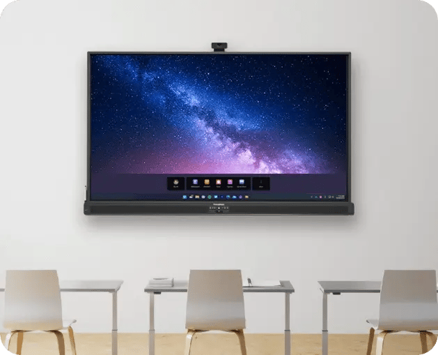 A wall-mounted Promethean ActivPanel in a modern NZ classroom setting, highlighting its 4K display and seamless integration for collaborative learning.